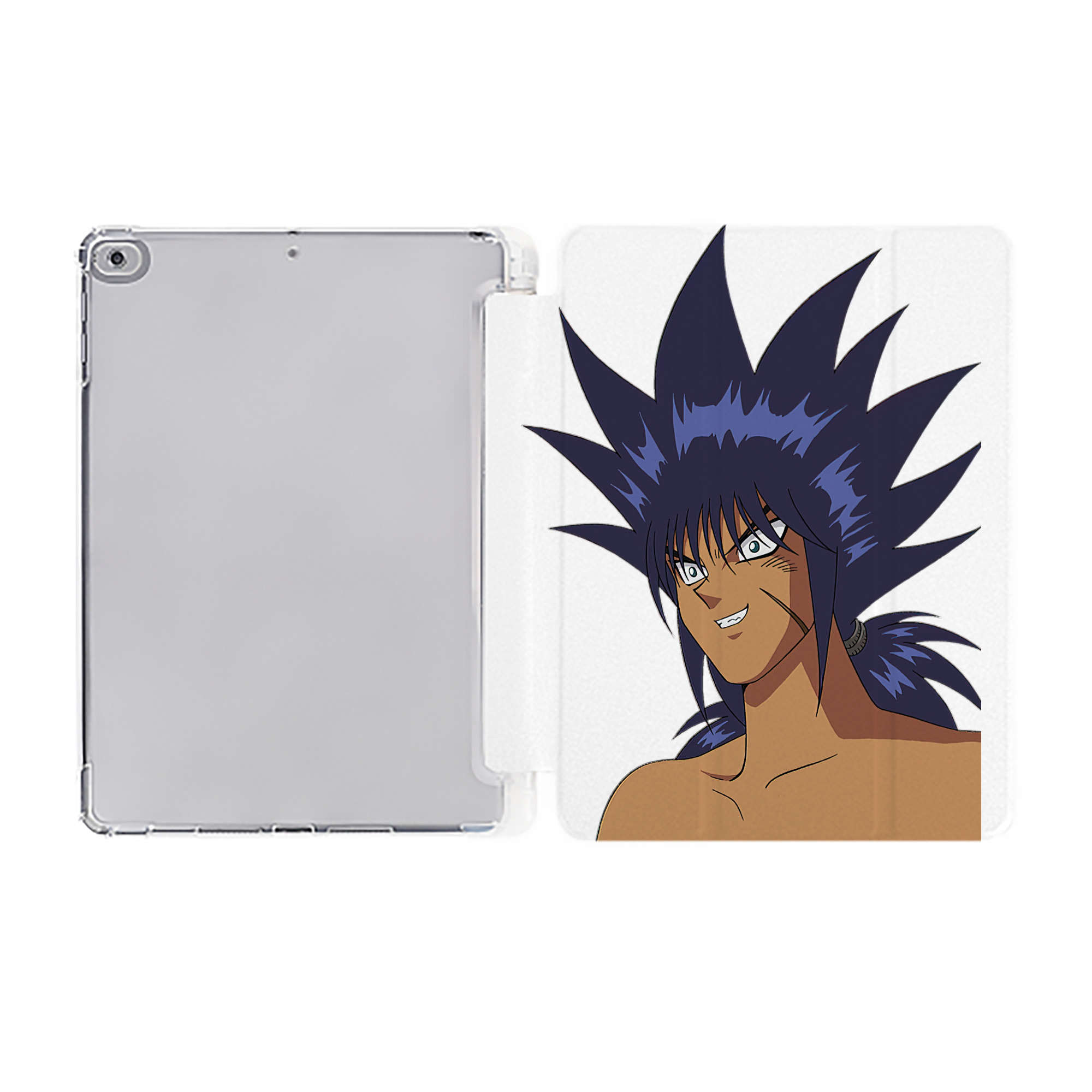 （画像用） 遊☆戯☆王 Yu-Gi-Oh! IPad ケース ペン収納付き 三つ折りスタンド PUレザー×シリコン 対応機種9.5/10.5/10.9インチ